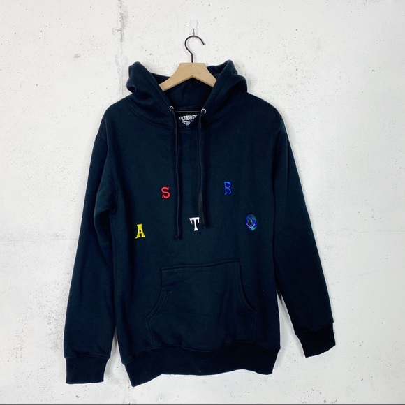 Astroworld Travis Scott Wish You Were Here Black Hooded Sweatshirt Size Small